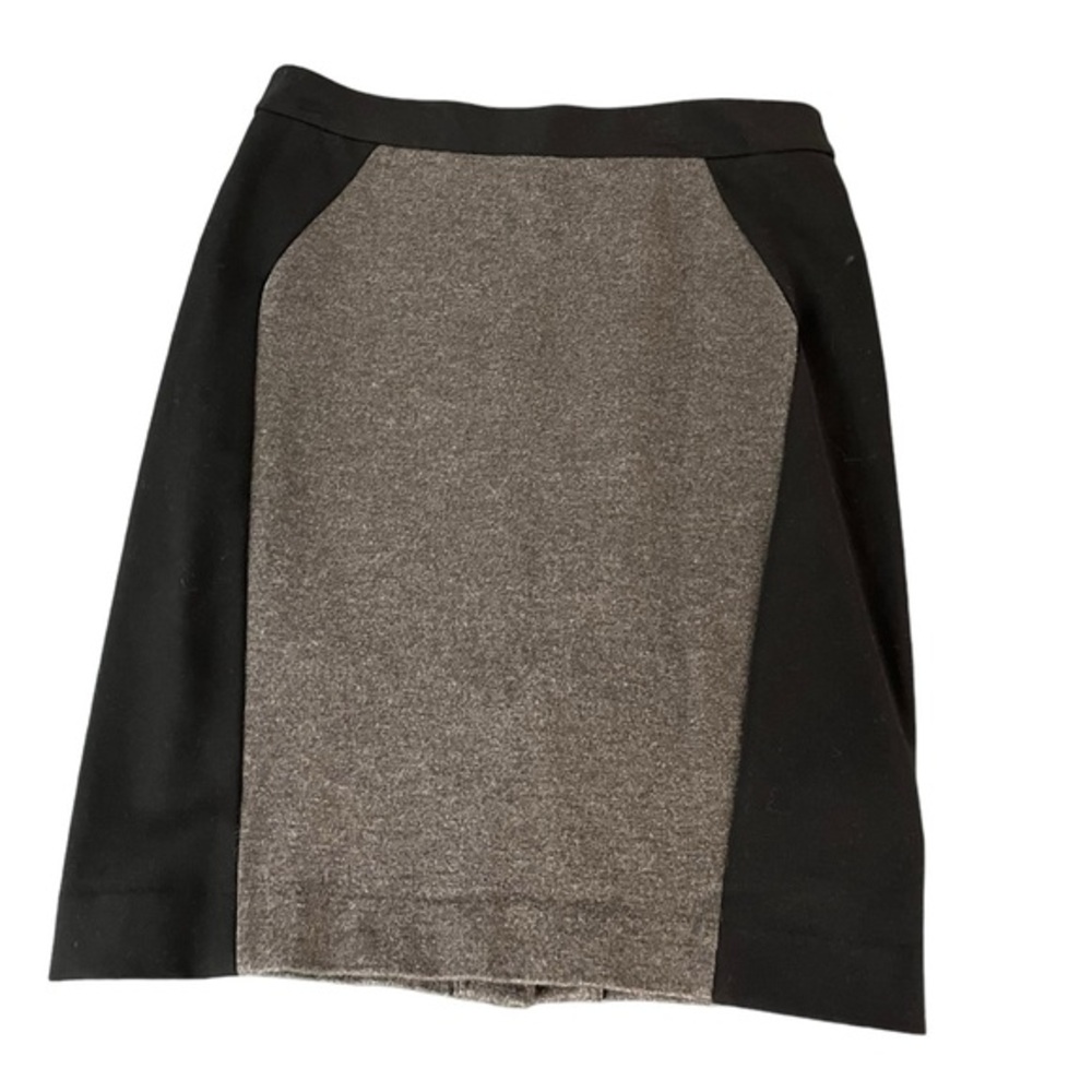 Ann Taylor Loft Skirt Womens 8 Black Gray Color block Ponte Knit Pencil (107)